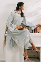 BLUE ILLUSION-3PC EMBROIDERED CAMBRIC SUIT