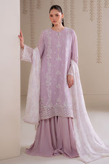 IRIS LAVENDER-4PC CHIFFON EMBROIDERED SUIT