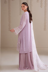 IRIS LAVENDER-4PC CHIFFON EMBROIDERED SUIT
