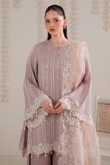 BURNT SAND-3PC SILK EMBROIDERED SUIT