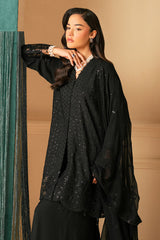 RAVEN HAZE-4 PIECE EMBROIDERED ORGANZA SUIT