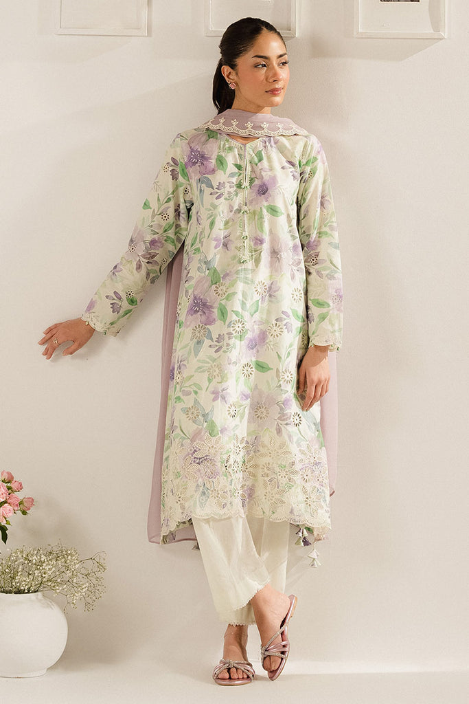LAVENDER SERENITY-3PC (SHIRT, TROUSER & DUPATTA)