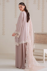BURNT SAND-3PC SILK EMBROIDERED SUIT