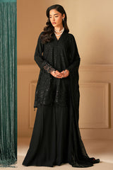 RAVEN HAZE-4 PIECE EMBROIDERED ORGANZA SUIT