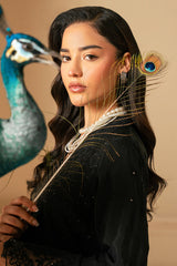 RAVEN HAZE-4 PIECE EMBROIDERED ORGANZA SUIT