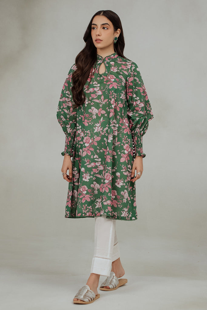 VERDANT CORSAGE LAWN PRINTED SHIRT