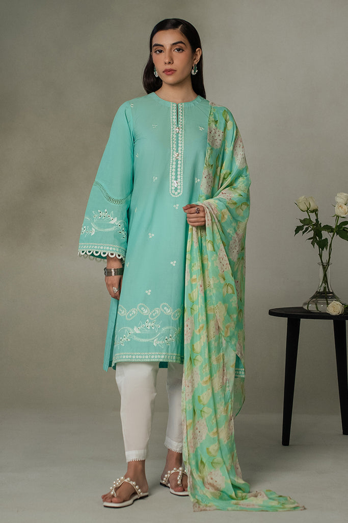 SEA GREEN-2 PIECE (SHIRT & DUPATTA)