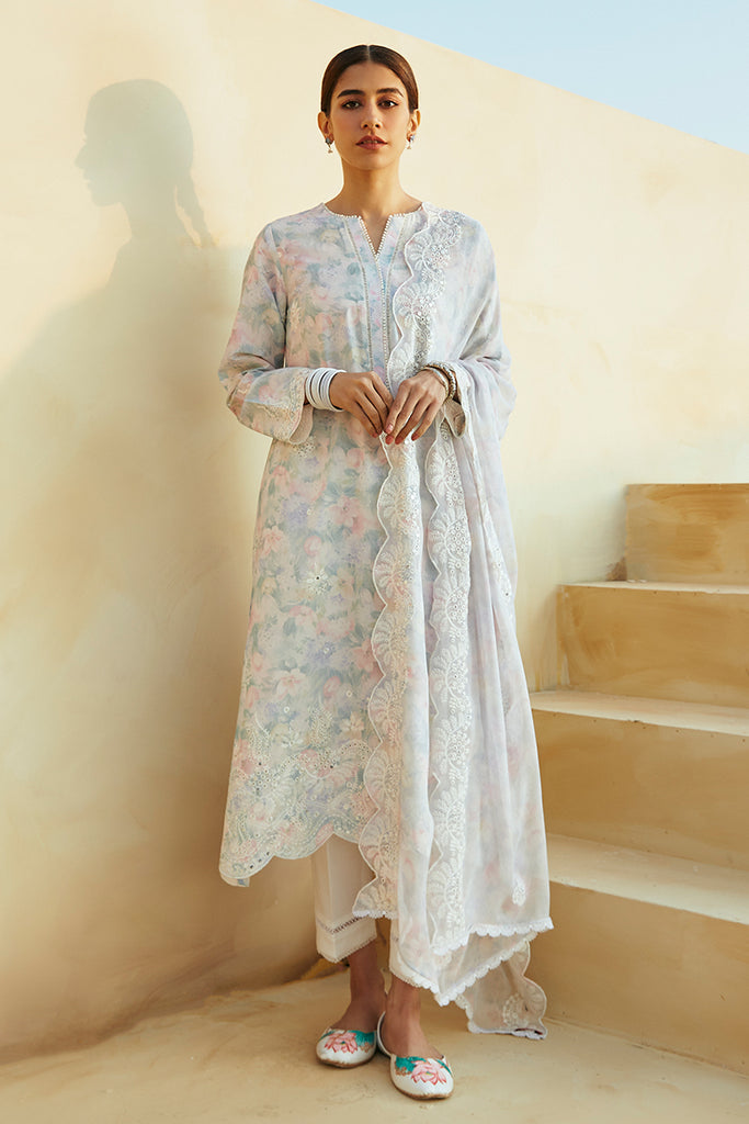 VIOLA PEARL STITCH 3PC: LAWN EMBROIDERED  SUIT