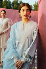 CERULEAN ORNATE STITCH 3PC: LAWN EMBROIDERED  SUIT