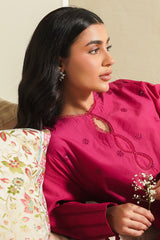 FUCHSIA BLUSH-3 PIECE EMBROIDERED LAWN SUIT