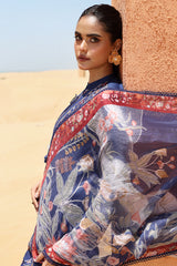 SAPPHIRE BLUE-STITCH 3PC: LAWN EMBROIDERED SUIT