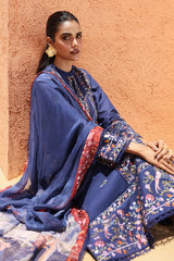 SAPPHIRE BLUE-STITCH 3PC: LAWN EMBROIDERED SUIT