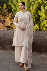 SILVER PEONY-3 PIECE LAWN PRINTED SUIT