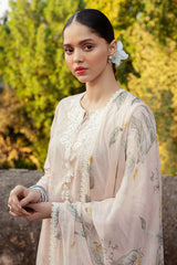 SILVER PEONY-3 PIECE LAWN PRINTED SUIT