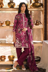 IRIS MAUVE-3 PIECE EMBROIDERED LAWN SUIT