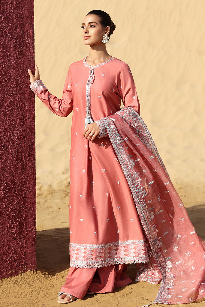 MULBERRY BLUSH-STITCH 3PC: LAWN EMBROIDERED SUIT