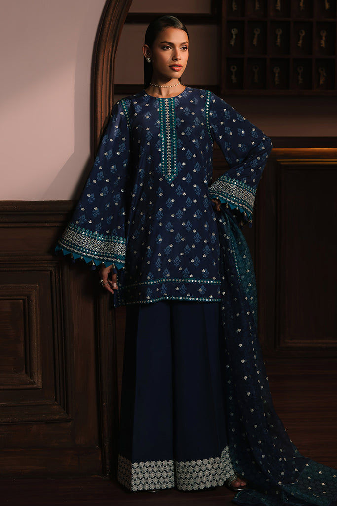 Azure Pret Embellished Raw Silk 2 Piece Suit Artctic Glow main image 1