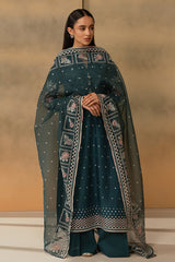 MIDNIGHT BLOOM-3 PIECE EMBROIDERED LAWN SUIT