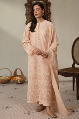 PEARLED IVORY-3 PC CHIKANKARI SUIT