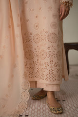 PEARLED IVORY-3 PC CHIKANKARI SUIT