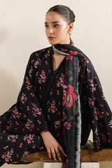 MIDNIGHT BLOOM-3 PC (SHIRT, TROUSER & DUPATTA)