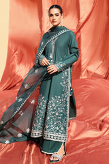 PINE CERULEAN-3 PIECE EMBROIDERED LAWN SUIT
