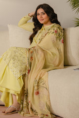 SAPID FOLIATE-3 PIECE EMBROIDERED LAWN SUIT