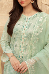 ICE LILY STITCH 3PC: LAWN EMBROIDERED  SUIT