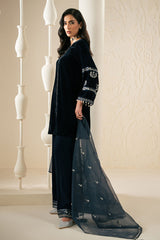SAPPHIRE WHISPER-3PC VELVET EMBROIDERED PRET