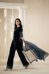 SAPPHIRE WHISPER-3PC VELVET EMBROIDERED PRET