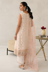 PINK HUE-4 PIECE EMBROIDERED CHIFFON SUIT