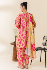 MISTED YELLOW-3 PIECE PRINTED LAWN SUIT
