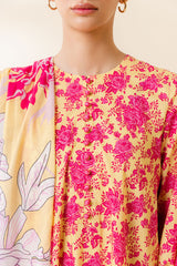 MISTED YELLOW-3 PIECE PRINTED LAWN SUIT