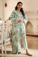 SAGE SILT-3 PIECE EMBROIDERED LAWN SUIT