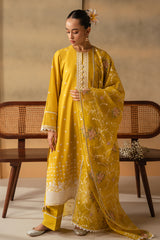 CEYLON YELLOW-3 PIECE EMBROIDERED LAWN SUIT