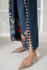 BLUE AZURE SILK PRINTED SHIRT
