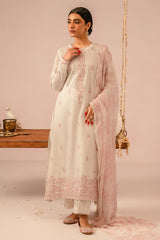 IVORY CREAM-3 PIECE EMBROIDERED LAWN SUIT