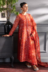 SCARLET BLOOM-2PC (SHIRT & DUPTTA)