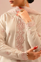 IVORY CREAM-3 PIECE EMBROIDERED LAWN SUIT