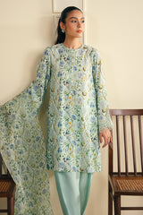 DUSTY AQUA-2 PC (SHIRT & DUPATTA)