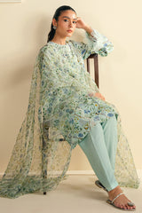 DUSTY AQUA-2 PC (SHIRT & DUPATTA)