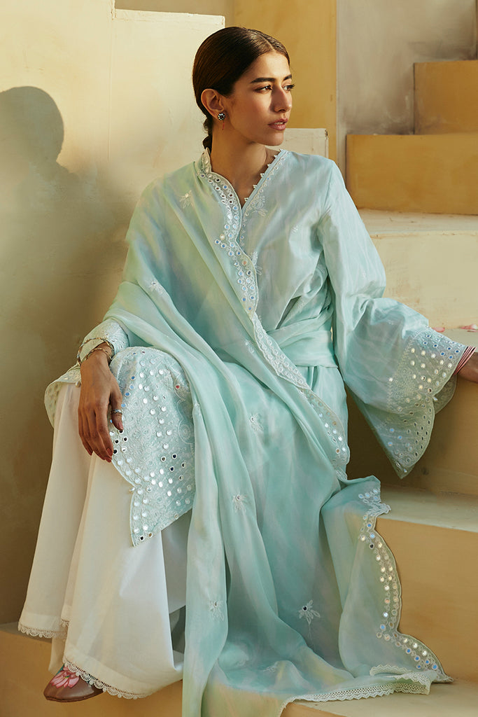 Mint Whisper Embroidered Jacket Set main image 0