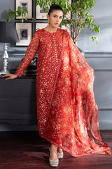 SCARLET BLOOM-2PC (SHIRT & DUPTTA)