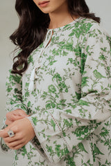 PALE GRAY LAWN PRINTED SHIRT