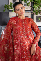 SCARLET BLOOM-2PC (SHIRT & DUPTTA)