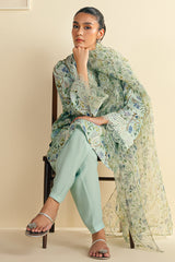 DUSTY AQUA-2 PC (SHIRT & DUPATTA)