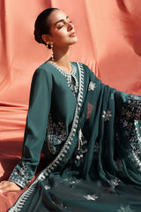 PINE CERULEAN-3 PIECE EMBROIDERED LAWN SUIT