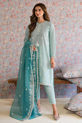 CORSICAN PEARL-3PC EMBROIDERED LAWN SUIT