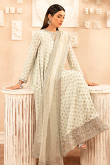 PISTACHIO BLOOM-2 PIECE SILK EMBROIDERED SUIT