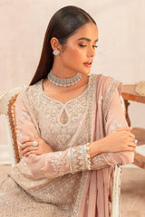 ROSEWOOD-3 PIECE CHIFFON EMBROIDERED SUIT